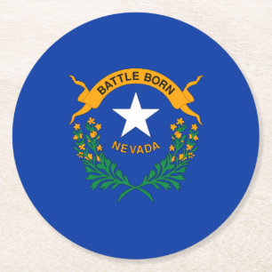 Nevada Statlig flagga Underlägg Papper Rund