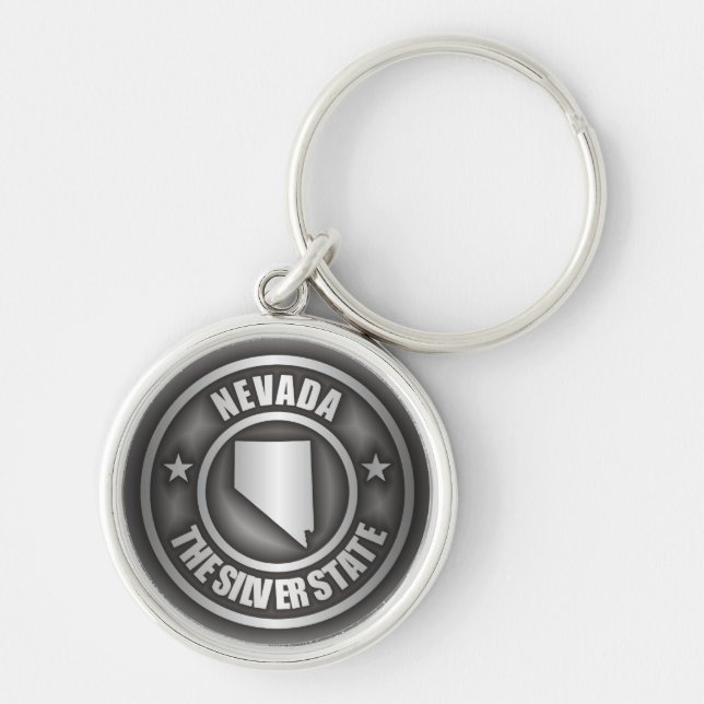 "Nevada Steel"-nyckelkedjor Rund Silverfärgad Nyckelring (Framsidan)