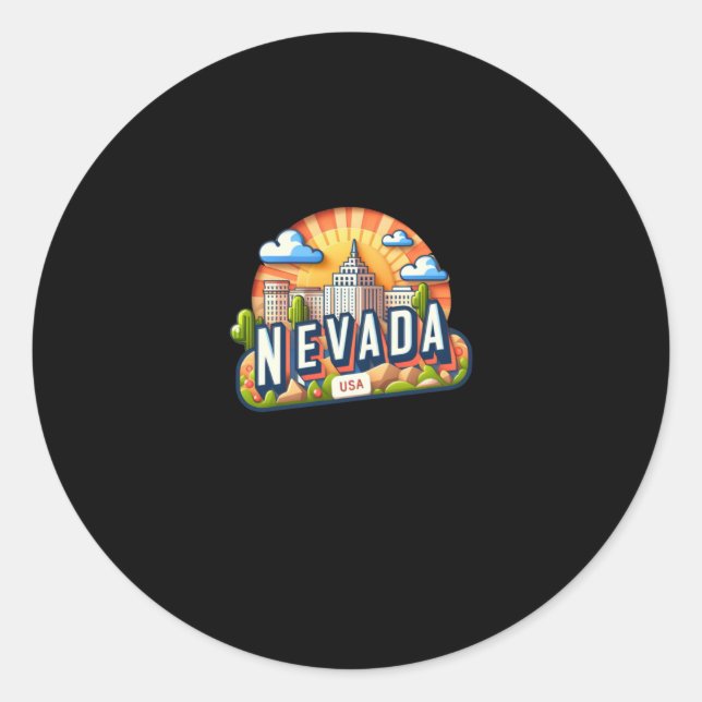 Nevada Sticker Runt Klistermärke (Framsida)