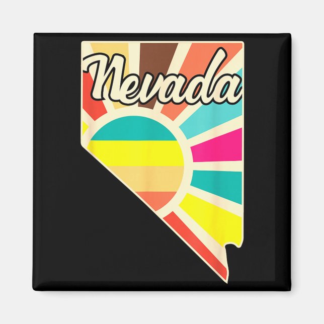 Nevada stolthet retro stat kontur färgglad solstrå magnet (Framsidan)