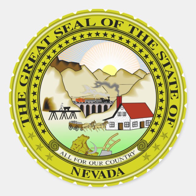 Nevada Underbar Seal Runt Klistermärke (Framsida)