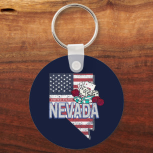Nevada United Stater Retro Karta Vintage USA Casin Nyckelring