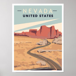 Nevada United Stater Vintage resor Illustration Poster