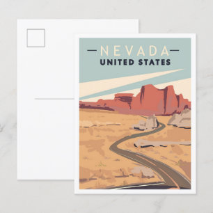 Nevada United Stater Vintage resor Illustration Vykort