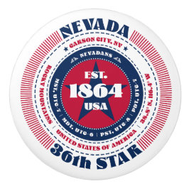 Nevada US State Rött vitt blått Typography Knopp