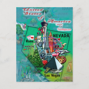 Nevada USA-kort Vykort