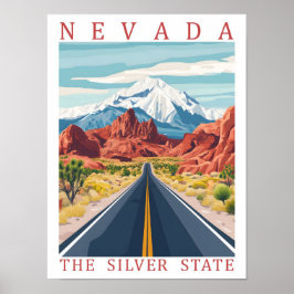 Nevada, USA:s Silver-stat Travel Ställe Poster