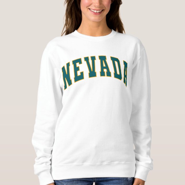 Nevada Vintage College Stil Sweatshirt T Shirt (Framsida)