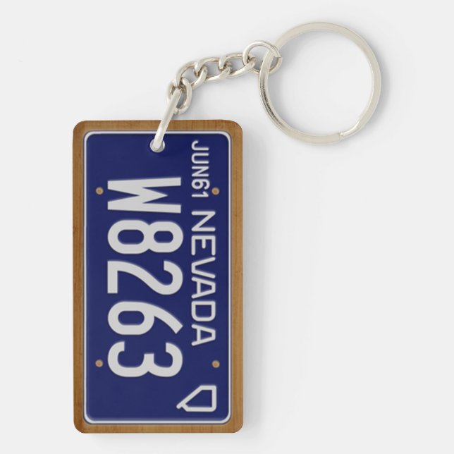 Nevada vintageregistreringsskylt 1961 Keychain (Baksidan)