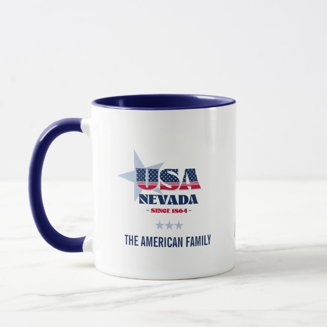 Nevada Virginia USA 1864 Blue Star Personlig Mugg (Vänster)