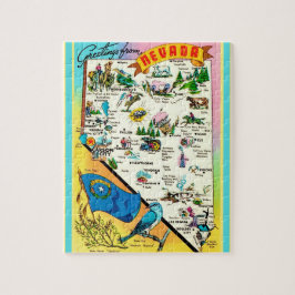 Nevada vykort 8x10 kartpussel pussel