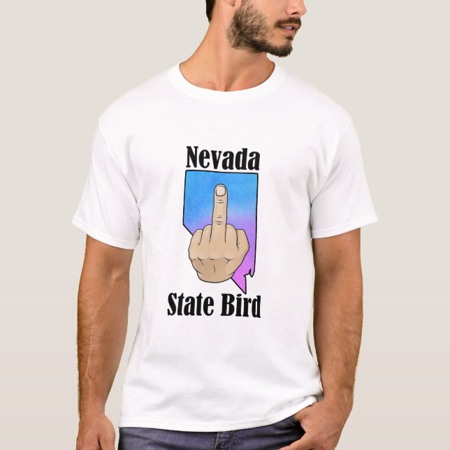 Nevadas delfågel t-shirt mitten finger färg (Framsida)