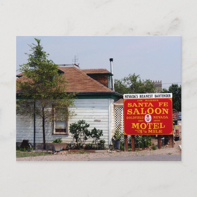 "Nevadas Meanest Bartender". Goldfield Nevada Vykort (Framsida)