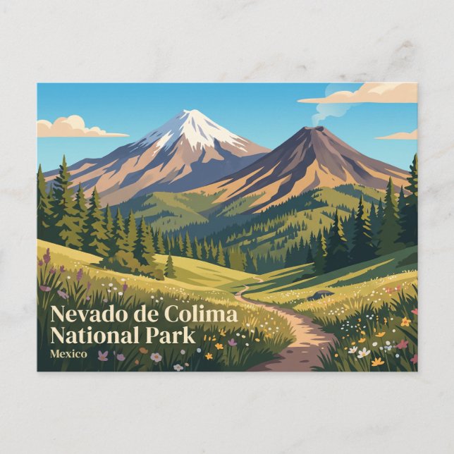 Nevado de Colima nationalpark Mexiko Vykort (Framsida)