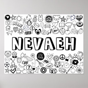 "NEVAEH" Färg-it-Yourself disline Design Poster
