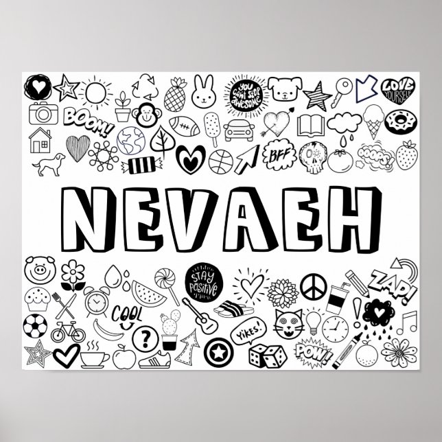 "NEVAEH" Färg-it-Yourself disline Design Poster (Framsidan)