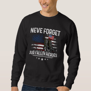 Neve Glöm våra fallna Heroes Shirt-militärbollar Lång Ärmad Tröja