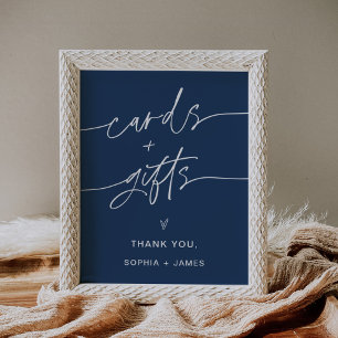 NEVE Navy Cards and Gifts Bröllop Sign Poster