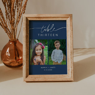 NEVE Navy Child Photos Bordsnummer Card 5x7
