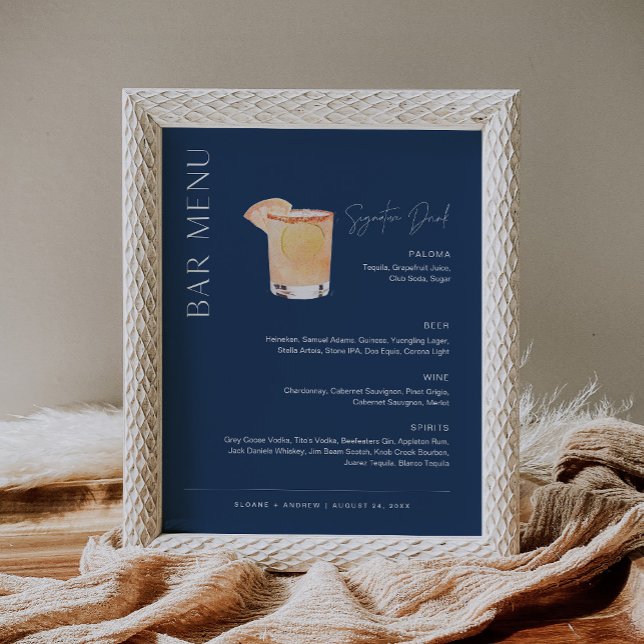NEVE Navy Namnteckning Drink Bröllop Pub-tecken Poster (Skapare uppladdad)