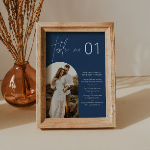 NEVE Navy Photo Bordsnummer med Roligt Facts 5x7