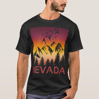 Neveda Sunset Varg Howling vid Måne Träd och M T Shirt