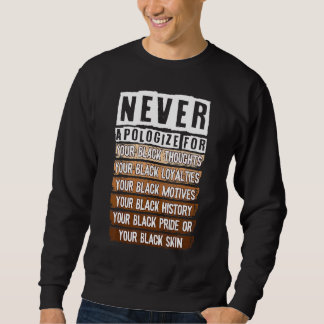 Never Apologize Black History Month BLM Melanin Pr Lång Ärmad Tröja