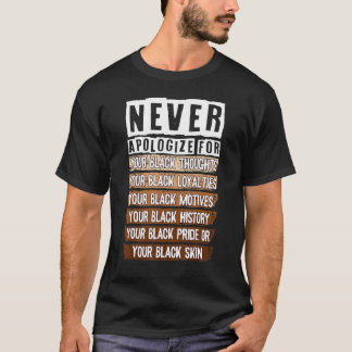 Never Apologize Black History Month BLM Melanin Pr T Shirt
