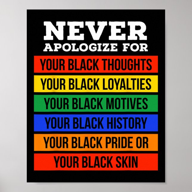 Never Apologize For Your Blackness - Black History Poster (Framsidan)