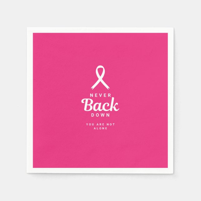 Never Back Down | Rosa och Vita Vårdpaket  Pappersservett (Framsidan)