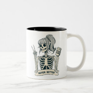 Never Better Girl Skeleton Två-Tonad Mugg
