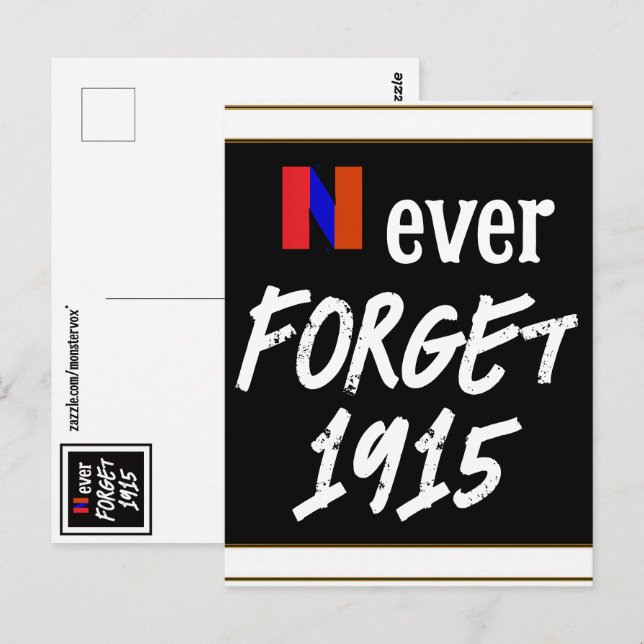Never Forget 1915 Postcard Vykort (Fram/baksida)