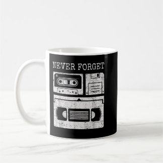 Never Forget The 80's Vintage Audio Cassette Video Kaffemugg