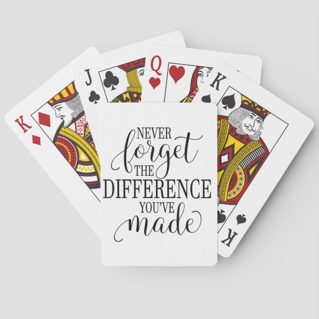 Never Forget the Difference You’ve Made Casinokort (Baksidan)