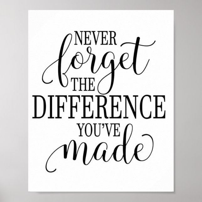 Never Forget the Difference You’ve Made Poster (Framsidan)