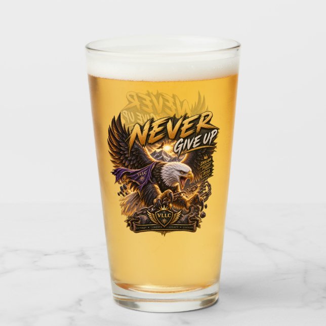 Never Give Up Eagle – Powerful Glaskopp (Framsida fylld)