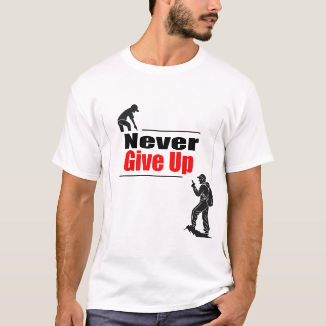 Never give up motivation concept illustration  t shirt (Framsida)