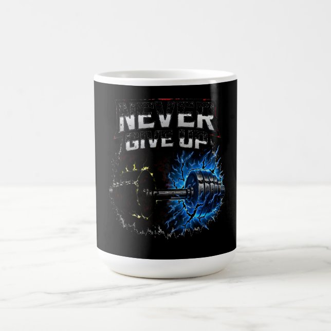 Never Give Up – Resilience Gym Motivation Kaffemugg (Center)
