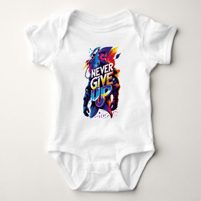 Never Give Up T Shirt (Framsida)