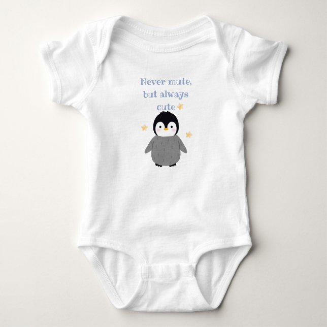 Never mute but always cute- Pinguin  T Shirt (Framsida)