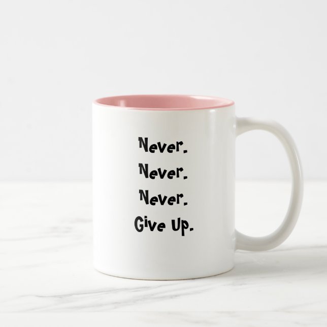 Never.Never. Never.Give upp., tro - skräddarsy Två-Tonad Mugg (Höger)
