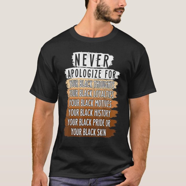 Never Retro Apologize BLM Black History Month Mela T Shirt (Framsida)