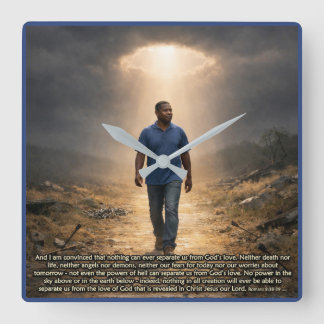 Never separated from God Fyrkantig Klocka