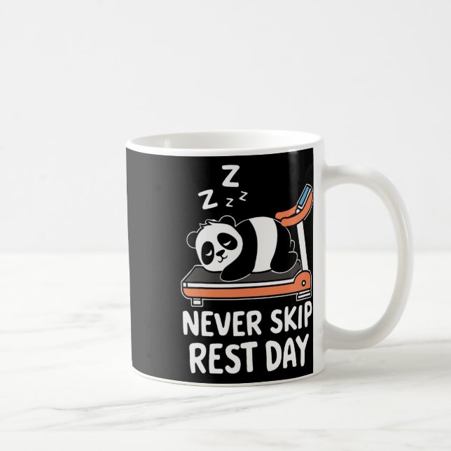 Never Skip Rest Day Funny Bodybuilding Panda Worko Kaffemugg (Höger)