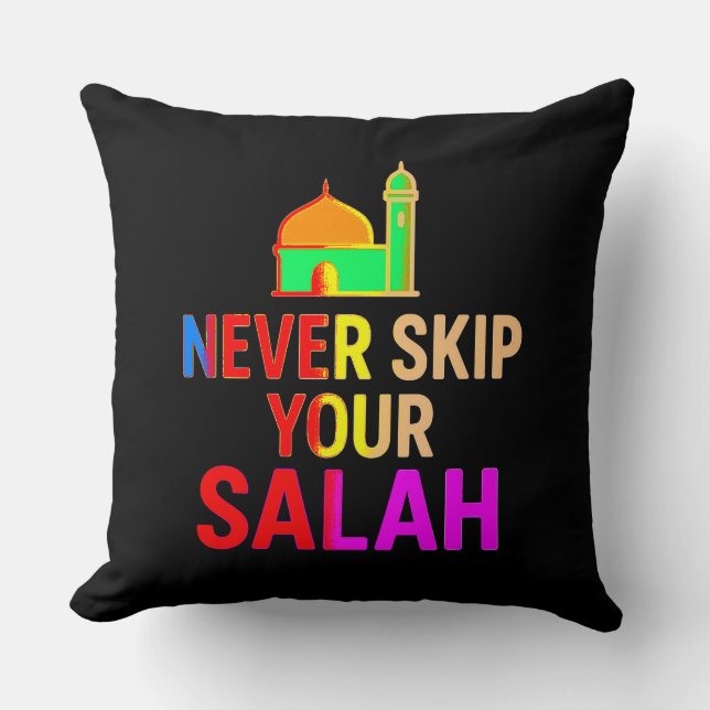 Never Skip Your Salah Throw Pillow – Faithful Home Kudde (Framsida)