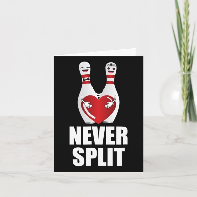 Never Split Bowling Pins Alla hjärtans dag par M Kort (Framsida)