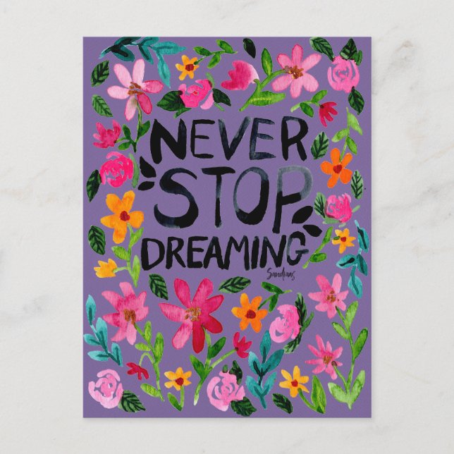 Never stop dreaming vykort (Framsida)