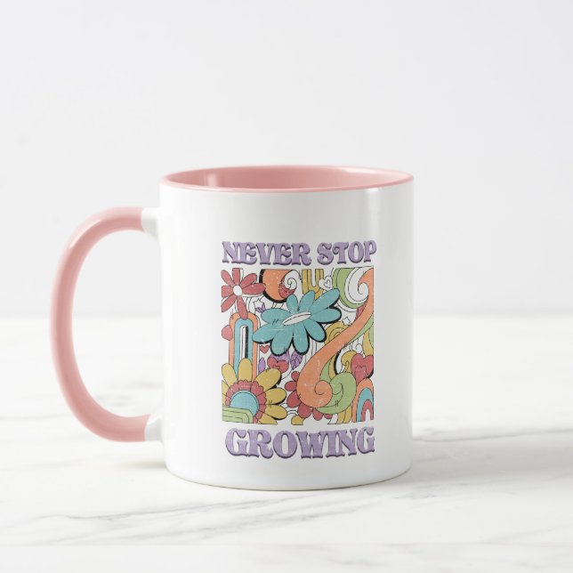Never Stop Growing Retro  Mugg (Vänster)