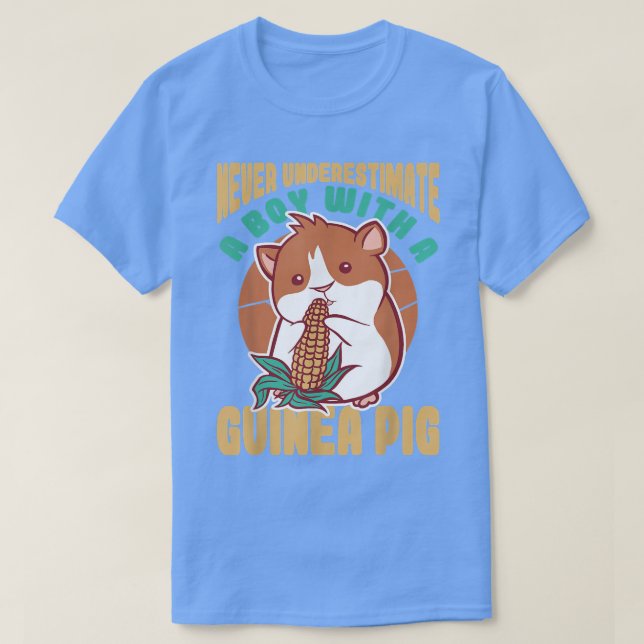 Never Underestimate a Boy with a Guinea Pig  T Shirt (Design framsida)