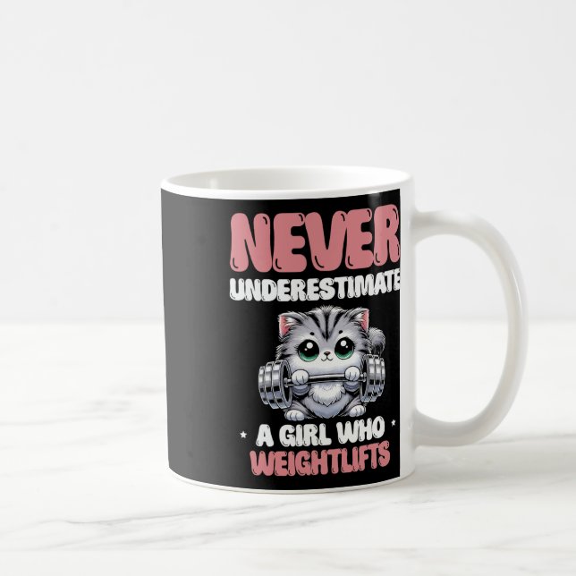 Never Underestimate A Girl Who Weightlifts Weightl Kaffemugg (Höger)